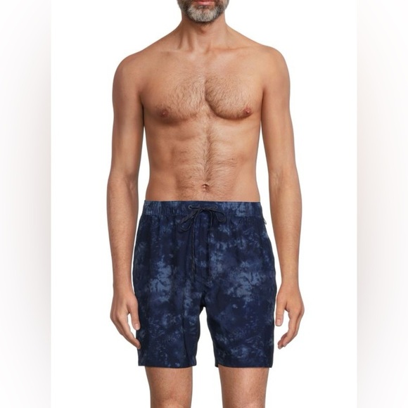 Burnside Men’s Tie-Dye Swim Trunks Board Shorts Blue Gray Size M - Picture 1 of 9